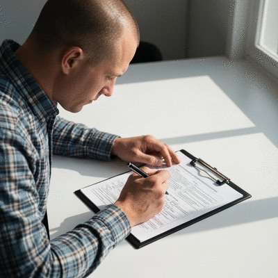 Detailed roof maintenance checklist being reviewed by a homeowner