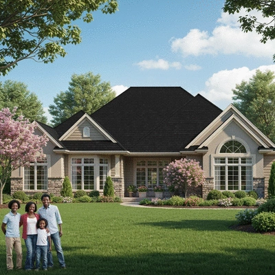 Home with a well-maintained roof increasing in value