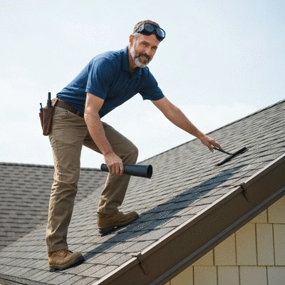 Professional roof inspection with a focus on attention to detail